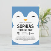 Puff The Penguin Squishmallow Birthday Party 招待状 (スタンド正面)