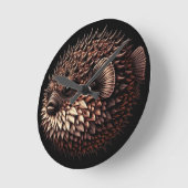 Puffer Fish ラウンド壁時計 (傾斜)