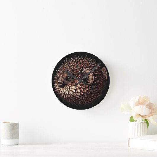 Puffer Fish ラウンド壁時計 (ホーム)