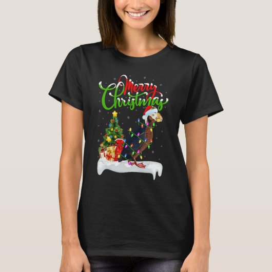 Puffin Bird   Xmas Decorations Santa Puffin Christ Tシャツ (正面)