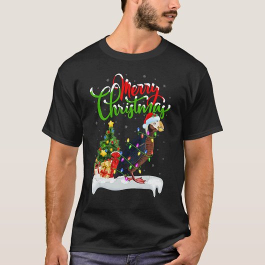 Puffin Bird Xmas Decorations Santa Puffin Christ Tシャツ (正面)
