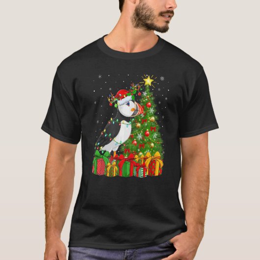Puffin Bird Xmas Holiday Santa Puffin Christmas T Tシャツ (正面)