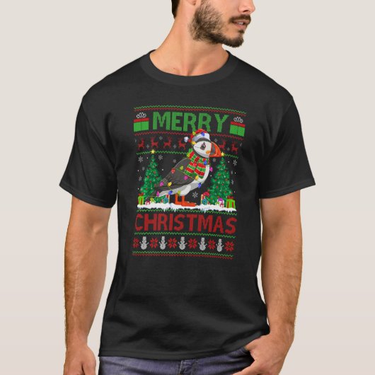 Puffin Bird  Xmas Tree Ugly Santa Puffin Christmas Tシャツ (正面)