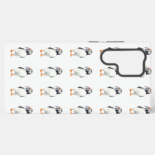 Puffin design /  samsung galaxyケース (裏面横)