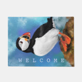 Puffin Doormatへようこそ文字 ドアマット (正面)