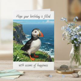 Puffin Happy Birthday Wishes カード