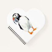 Puffin Heart Shaped ノートブック (正面)