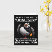 Puffin I Hate The Fact That I Cry When Im Frustrat カード (黄色い花)