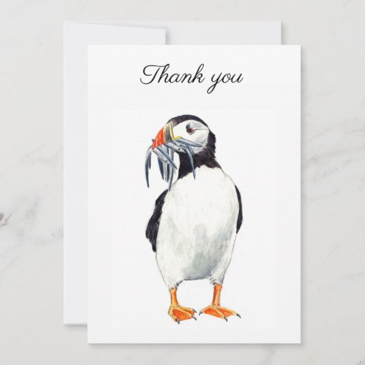 Puffin Thank you card サンキューカード (正面)