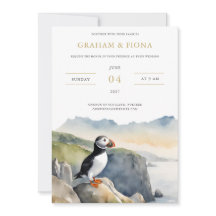 Puffin Watercolor Invitation
