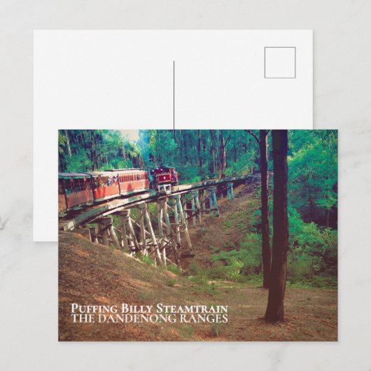 Puffing Billy Steamtrain, Dandenong Ranges ポストカード (正面/裏面)