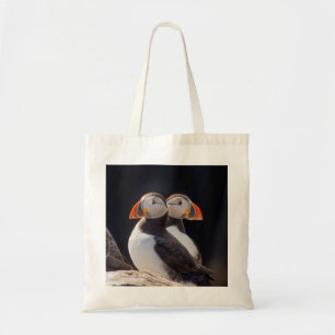Puffins写真のペア トートバッグ