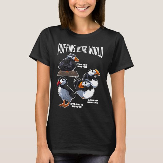 Puffins Animals of the World Puffin Bird Bird Own Tシャツ (正面)
