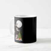 Puffins Bird Santa Sleigh Flying Funny Magical Chr コーヒーマグカップ (正面左)