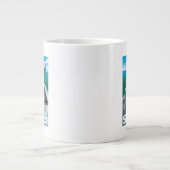 Puffins & Cruise Ship -アラスカ州シトカ ジャンボコーヒーマグカップ (正面)