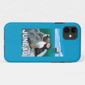Puffins & Cruise Ship -アラスカ州ジュノー Case-Mate iPhoneケース (裏面(横))