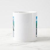 Puffins & Cruise Ship -アラスカ、Wrangell ジャンボコーヒーマグカップ (正面)