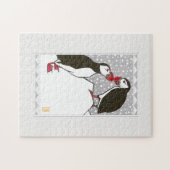 Puffins Greeting 11"x14" ジグソーパズル (横)