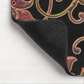 Puffy Look Damask on Black マウスパッド (コーナー)