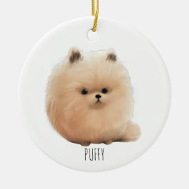 Puffy Pup Christmas Ornament  セラミックオーナメント