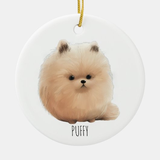 Puffy Pup Christmas Ornament  セラミックオーナメント (正面)