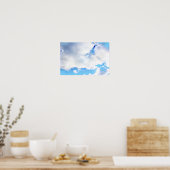 Puffy White Clouds and Blue Sky ポスター (キッチン)