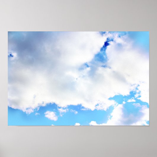 Puffy White Clouds and Blue Sky ポスター (正面)