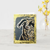 PUGあいさつ空白のきカード カード (黄色い花)