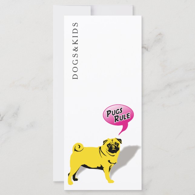 Pugおもしろいカード (正面)