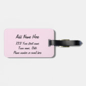 Pugかわいこちゃんストライプピンクのとポーズカスタマイズ-  ラゲッジタグ (裏面横)