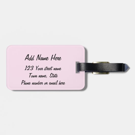 Pugかわいこちゃんストライプピンクのとポーズカスタマイズ-  ラゲッジタグ (裏面横)