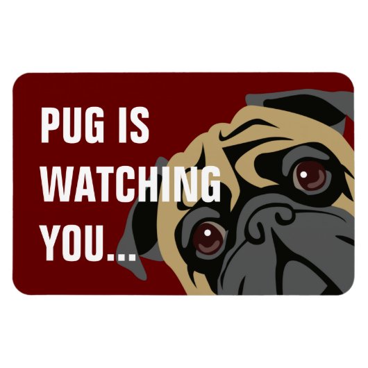 Pugが見ている マグネット (横)