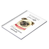 Pugとのプレコーヒー好戦的な態度 ノートブック (左側)