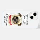Pugとのプレコーヒー好戦的な態度 Case-Mate iPhoneケース (裏面 (横))