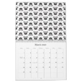 PugとPugの上のPug カレンダー (3月 2026)