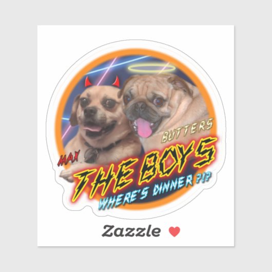 PugとPuggleのシール シール (シート)