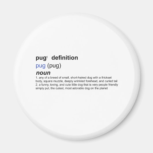 Pugの定義 マグネット (正面)