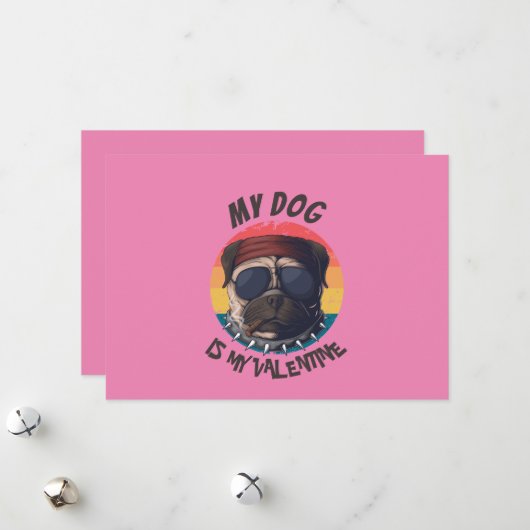 PUGは私のバレンタイン シーズンカード (正面/裏面インサイチュ)
