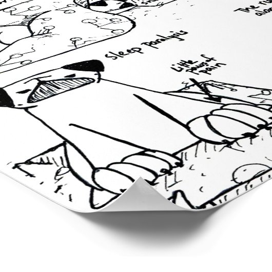 Pugアラーム時計 ポスター (角)