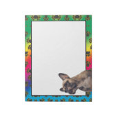 Pugカラフル犬の足のパターンメモ帳 ノートパッド (回転)