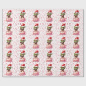 Pugクリスマスをテーマにした ラッピングペーパー (フラット)