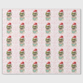 Pugクリスマスをテーマにした ラッピングペーパー (フラット)