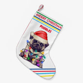 PUGクリスマスストッキングの名前。 スモールクリスマスストッキング (正面 (吊り時))