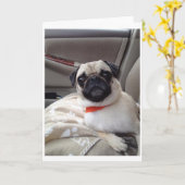 PUGグリーティングカード カード (黄色い花)