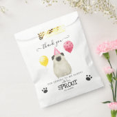 Pugサンキュードッグトリートパーティーの好意バッグ フェイバーバッグ (封をした状態)