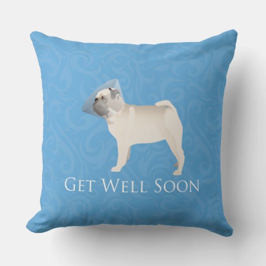 Pugシルエットイージングウィーンデザイン クッション (正面)