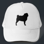 Pugシルエット キャップ<br><div class="desc">黒いパグシルエット。この可愛いトラック運転手の帽子はパグ愛好家のためのおもしろいギフトを作る！サイズユニセックスは、ほとんどの10代と大人に合う。</div>