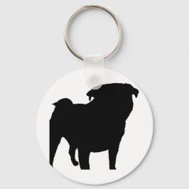 Pugシルエット キーホルダー