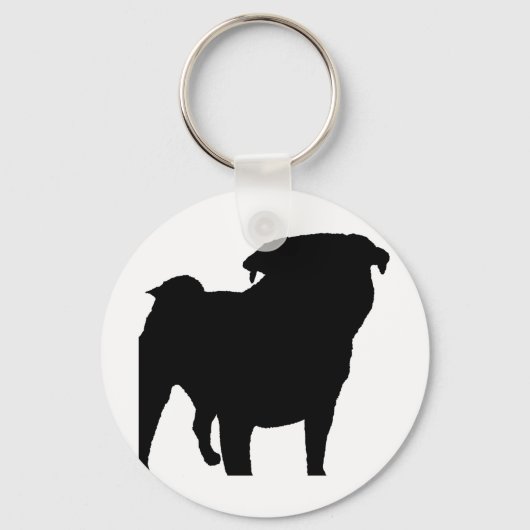 Pugシルエット キーホルダー (正面)