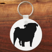Pugシルエット キーホルダー (正面)
